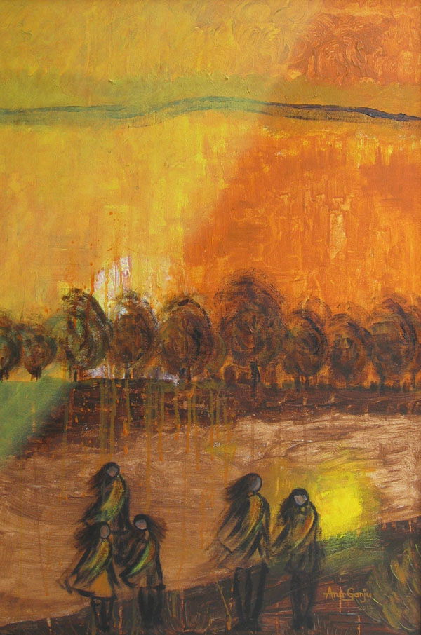 Anu Ganju Windswept Oil on Canvas 26 x 38 Inches 2012