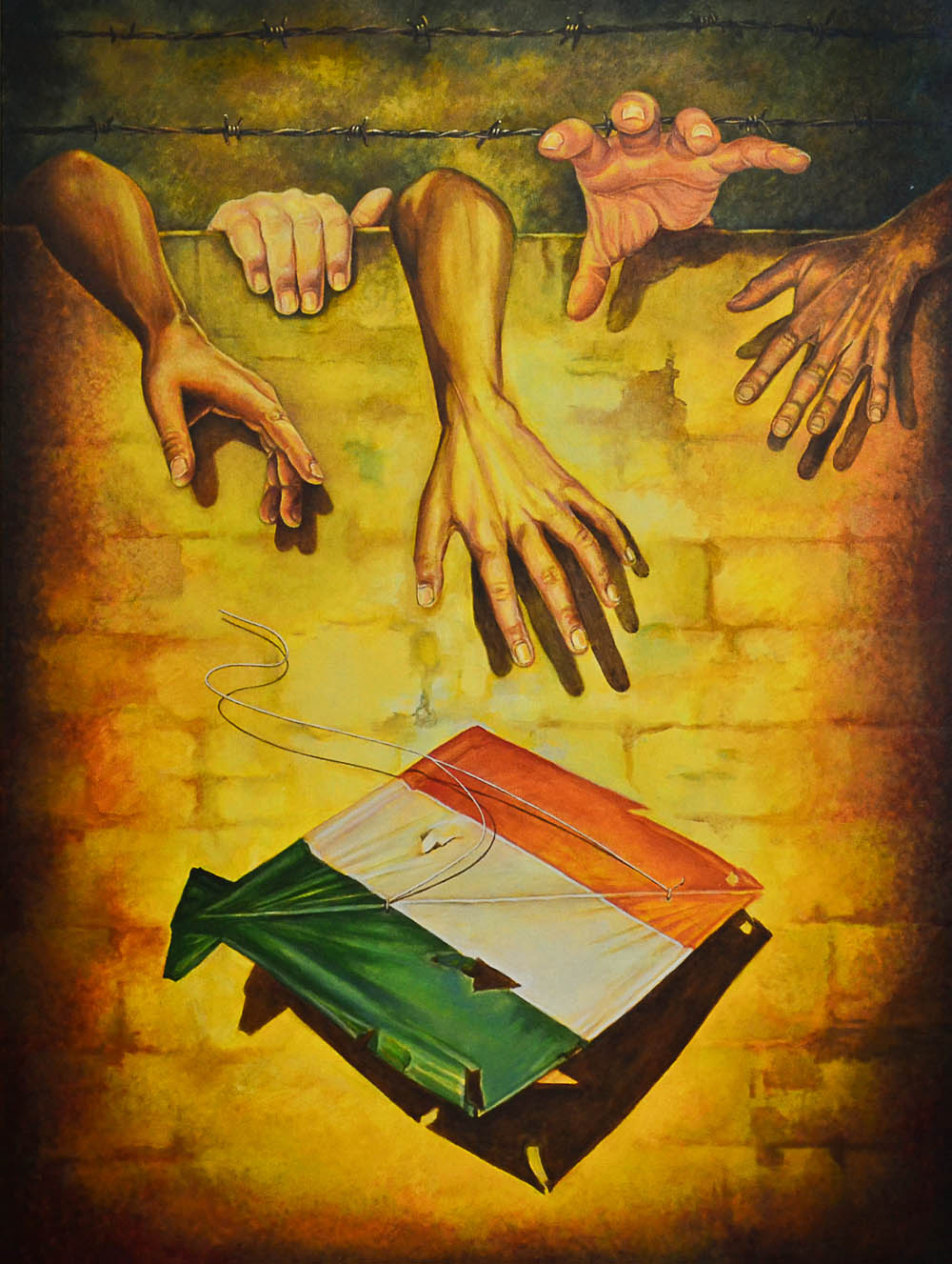 Balwinder Tanwar Recoil Acrylic on Canvas 36 x 48 Inches